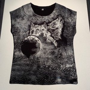 Diesel Women's Black Sleeveless Print T-shirt